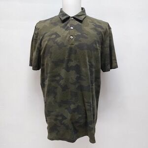 Banana Republic Polo Shirt Men's XL Green Camo Luxury Touch Military Rugged